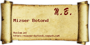 Mizser Botond névjegykártya